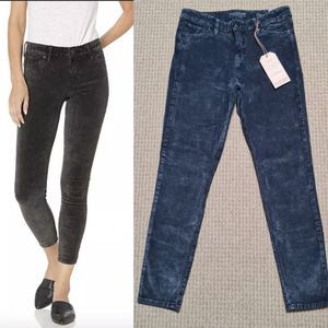 Lucky Brand Ava Super Skinny Pants Black Parkman Wash Velvet Size 6/28
